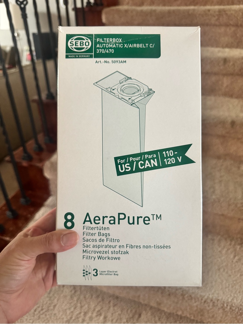 AeraPure 8 Vacuum Filter Bags - White (8 Pack)